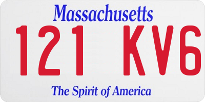 MA license plate 121KV6