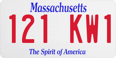 MA license plate 121KW1