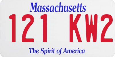 MA license plate 121KW2