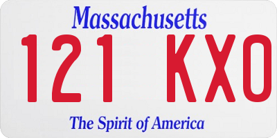 MA license plate 121KX0