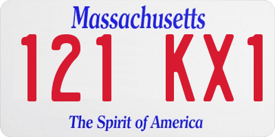 MA license plate 121KX1