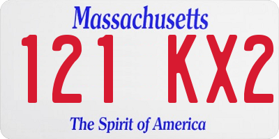 MA license plate 121KX2