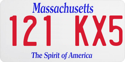 MA license plate 121KX5