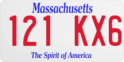 MA license plate 121KX6