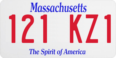 MA license plate 121KZ1