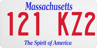 MA license plate 121KZ2