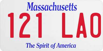 MA license plate 121LA0