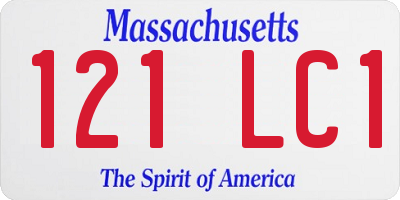 MA license plate 121LC1