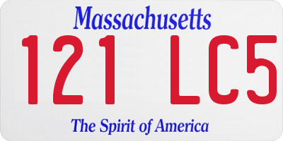 MA license plate 121LC5