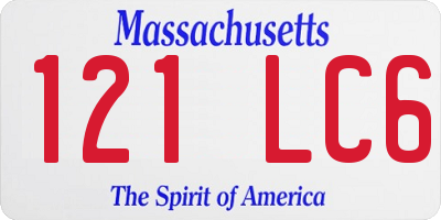 MA license plate 121LC6
