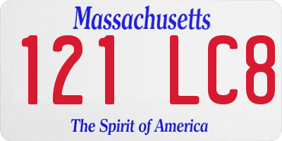 MA license plate 121LC8
