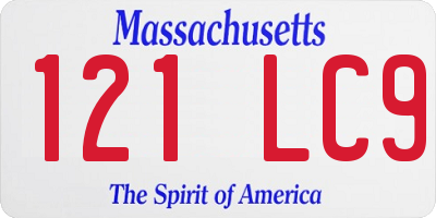 MA license plate 121LC9