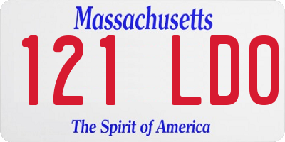 MA license plate 121LD0