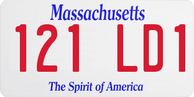 MA license plate 121LD1