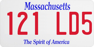 MA license plate 121LD5