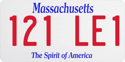 MA license plate 121LE1