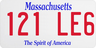 MA license plate 121LE6