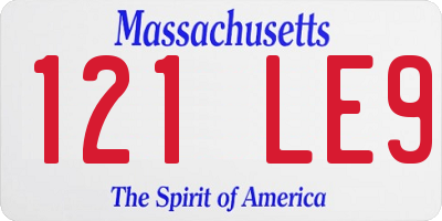 MA license plate 121LE9