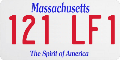 MA license plate 121LF1