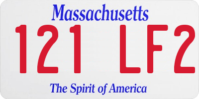 MA license plate 121LF2