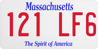 MA license plate 121LF6