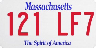MA license plate 121LF7