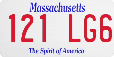 MA license plate 121LG6