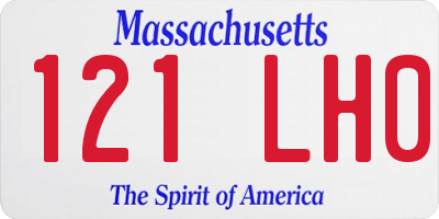 MA license plate 121LH0