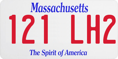 MA license plate 121LH2