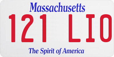 MA license plate 121LI0