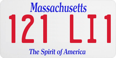 MA license plate 121LI1