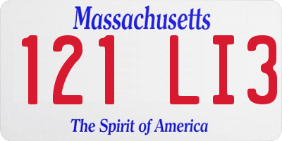 MA license plate 121LI3