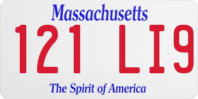MA license plate 121LI9