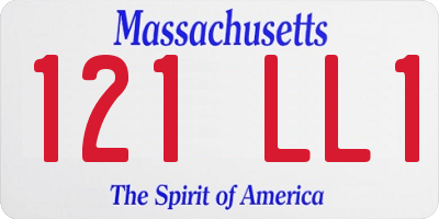 MA license plate 121LL1