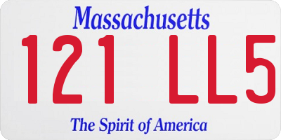 MA license plate 121LL5
