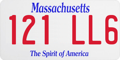 MA license plate 121LL6