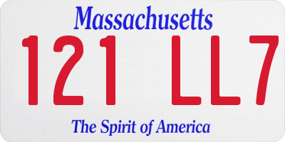 MA license plate 121LL7