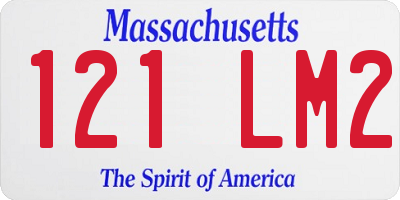 MA license plate 121LM2