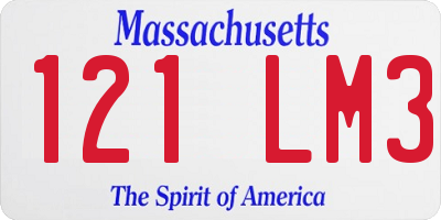 MA license plate 121LM3