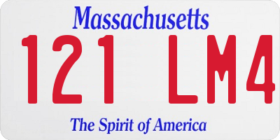 MA license plate 121LM4