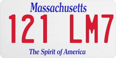 MA license plate 121LM7
