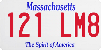 MA license plate 121LM8