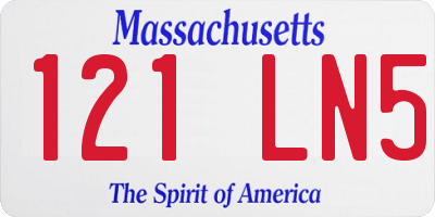 MA license plate 121LN5