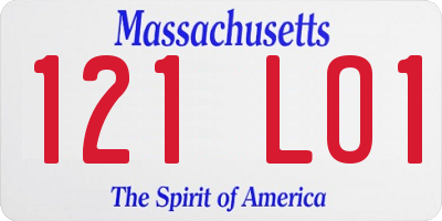 MA license plate 121LO1