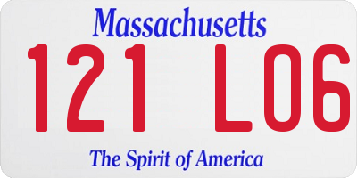 MA license plate 121LO6