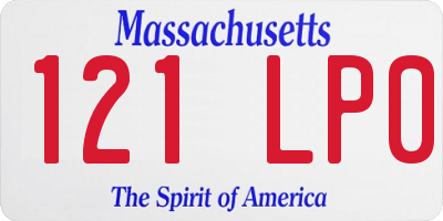 MA license plate 121LP0