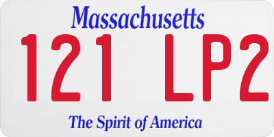 MA license plate 121LP2