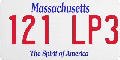 MA license plate 121LP3