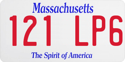 MA license plate 121LP6