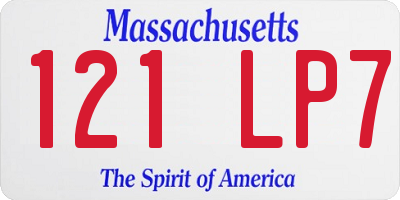 MA license plate 121LP7